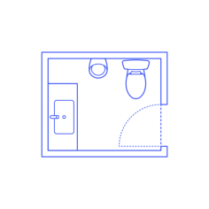 Layouts Bathrooms Half Urinal Toilet 2 Wall Icon Svg Vector, Free Vectors File